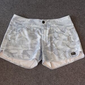 Pelagic Womens Blue Camo Board Shorts Size 8 Fishing Boating Repreve Recycled